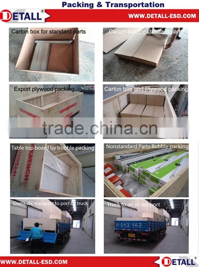 Multifunctional ESD modular trolley with shelf and perforated tool panels