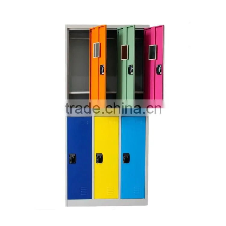 WLS colorful design storage cabinets 6 door steel shoes locker