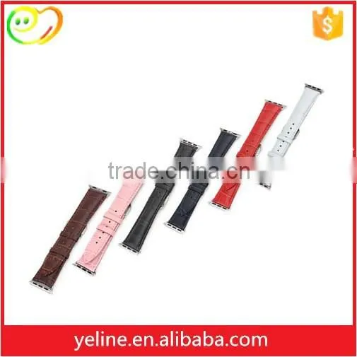 Shen Zhen factory supply colorful luxury leather bands for apple watch