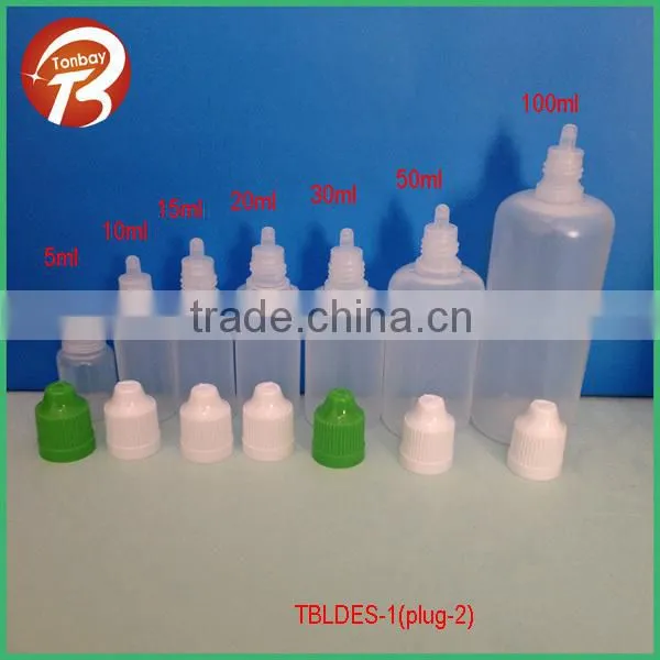 15ml LDPE plastic bottles with drip tips & childsafety caps