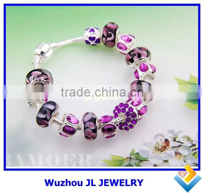 2014 fashion handmade high quality crystal fashion beads bangle