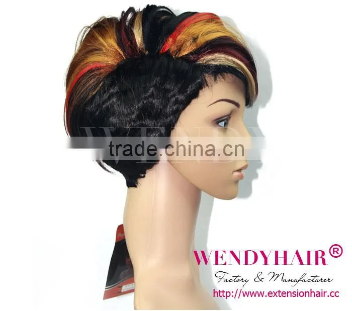 2016 synthetic hair wigs trend short hairstyles with colours synthetic wig