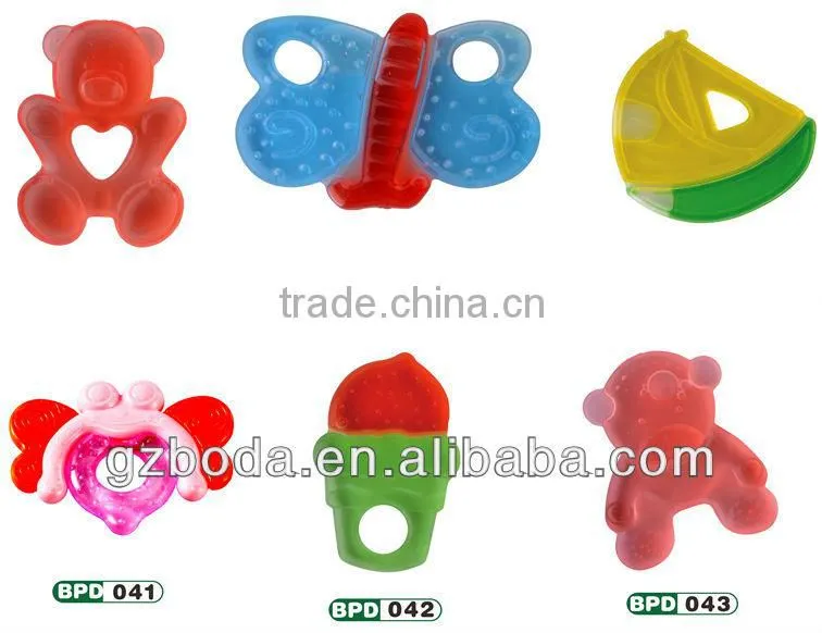 high quality little bear silicone baby water filled teether 2015