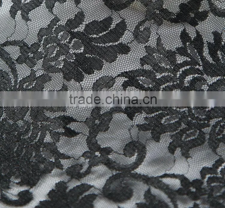 wholesale cheap sexy black 100 poly voile lace embroidered fabric