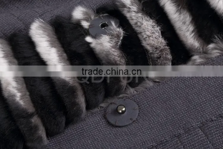 QD29235 Wholesale 2013 Rex Rabbit Fur Coat With Cashmere Bottom