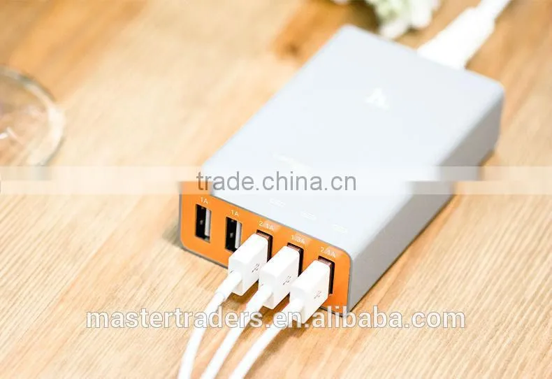 Original HOCO Universal Intelligent Balance ABS PC Material Quick Travel Charger Adapter With 5 USB MT-3587