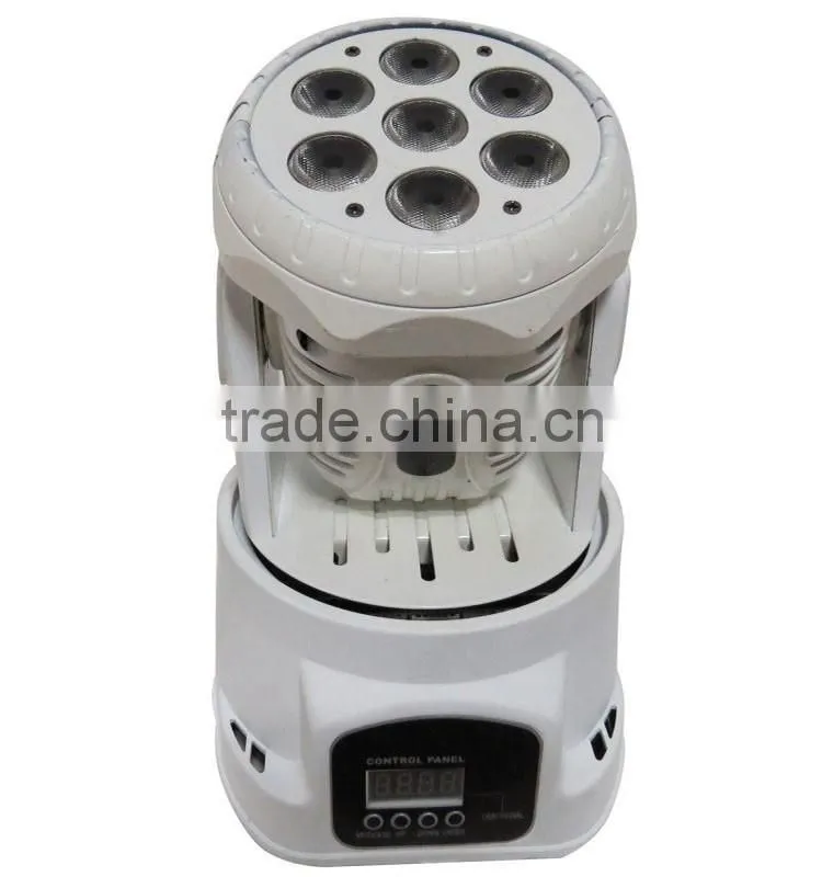 7PCS 12W RGBW 4 in 1 Mini Led Moving Head Wash Disco Light