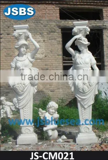 Carved Lady Statue Column JS-CM018Y