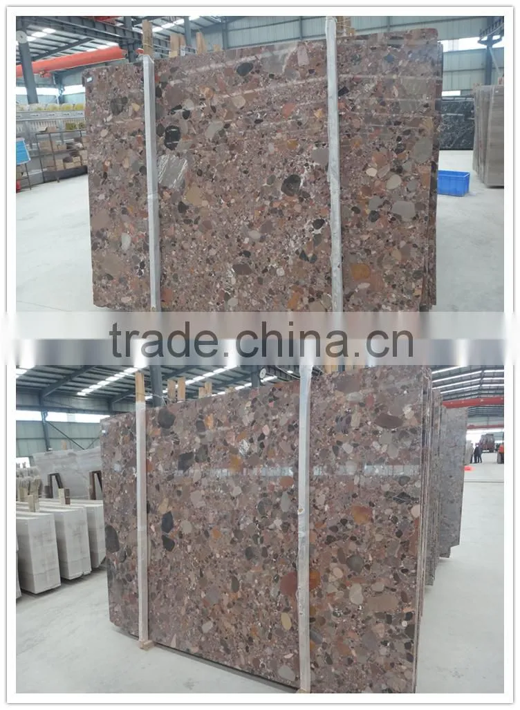 Red Pebble Stone korean marble slab for sales in xiamen