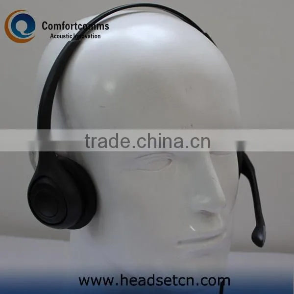 Noise cancelling dual 3.5mm jack call center headset for computer