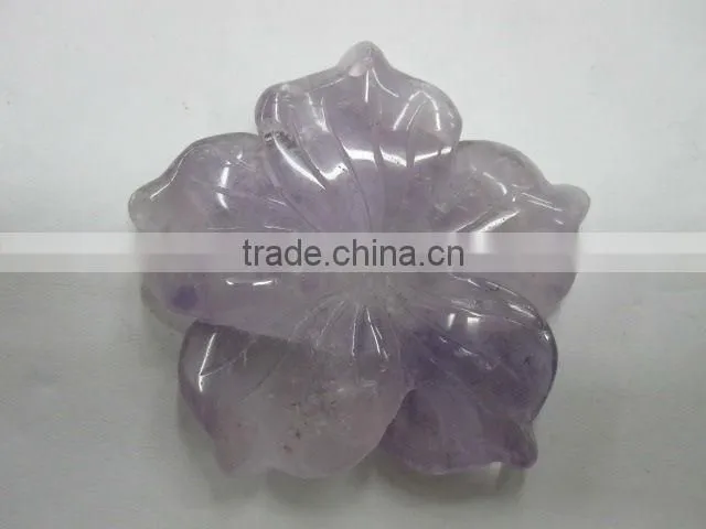 Mixed gemstone carved flower amethyst carved five-petal flower