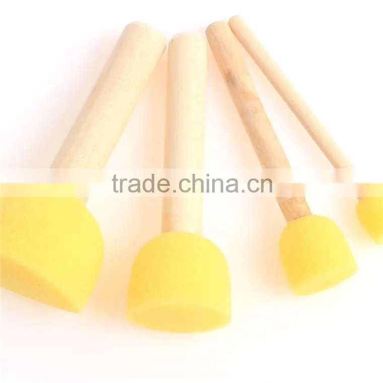 3pcs Free Sample Wooden Handle Sponge Roller Brush For Kids