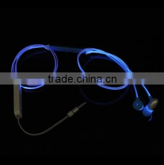 Hot selling New metal Led light earphone for samsung
