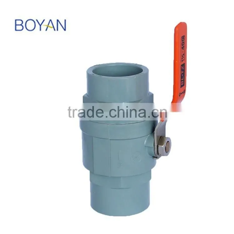 China Factory Stainless Stell Handle PVC UPVC 2pc two pieces ball valve