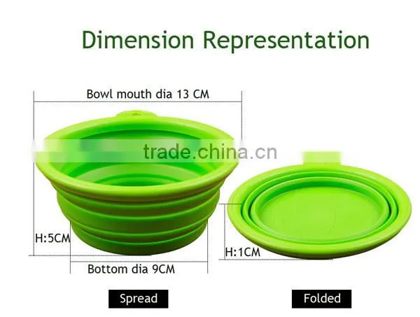Silicone pet bowl for outdoor use