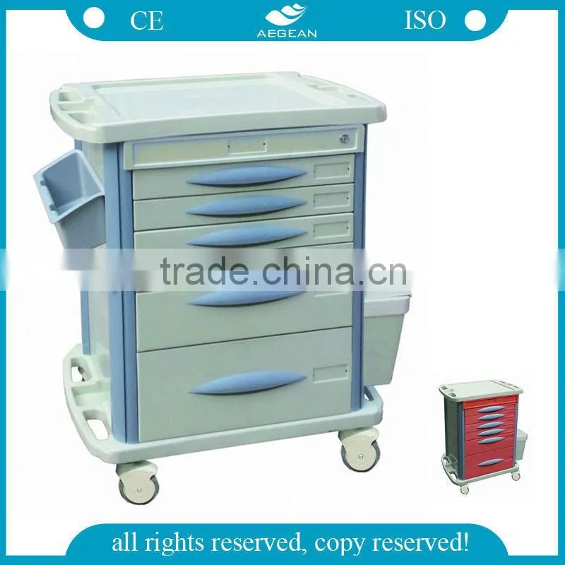 AG-MT003B3 CE ABS medical instrument hospital plastic medical delivery cart