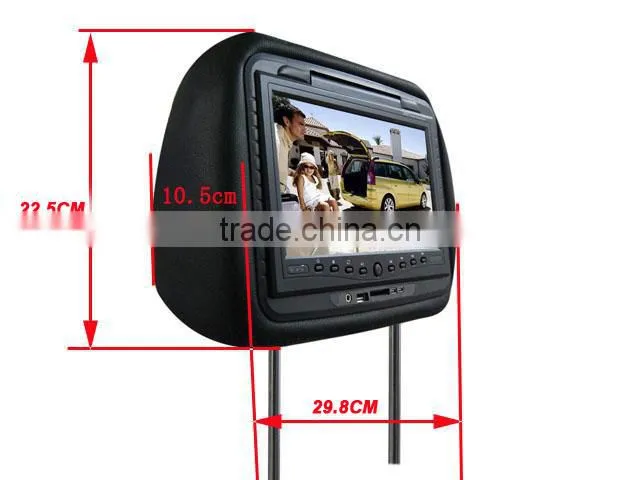 Promotion 9" Support Wireless Headphone Car Headrest DVD Player