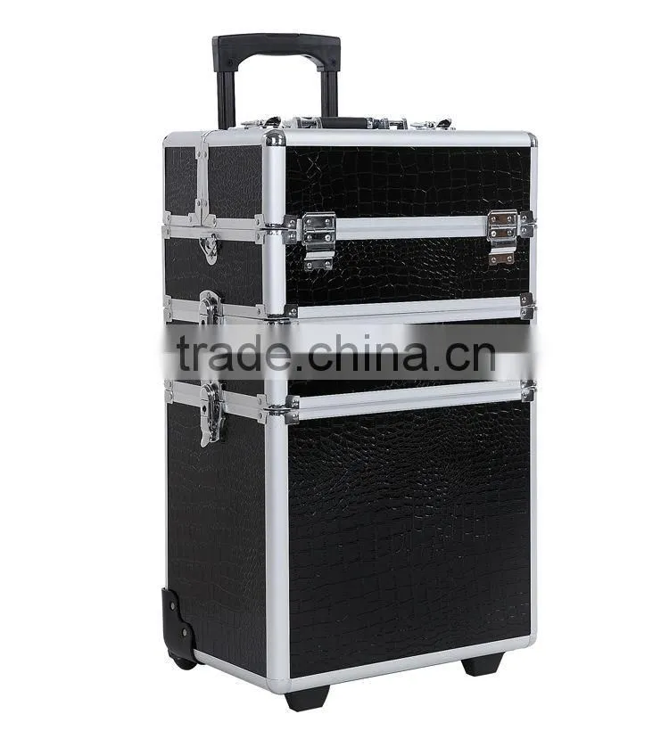 4 in 1 Aluminum Makeup Trolley Case