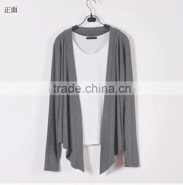 European style modal female long-sleeved cardigan jacket air conditioning shirt thin coat solid color women cardigan