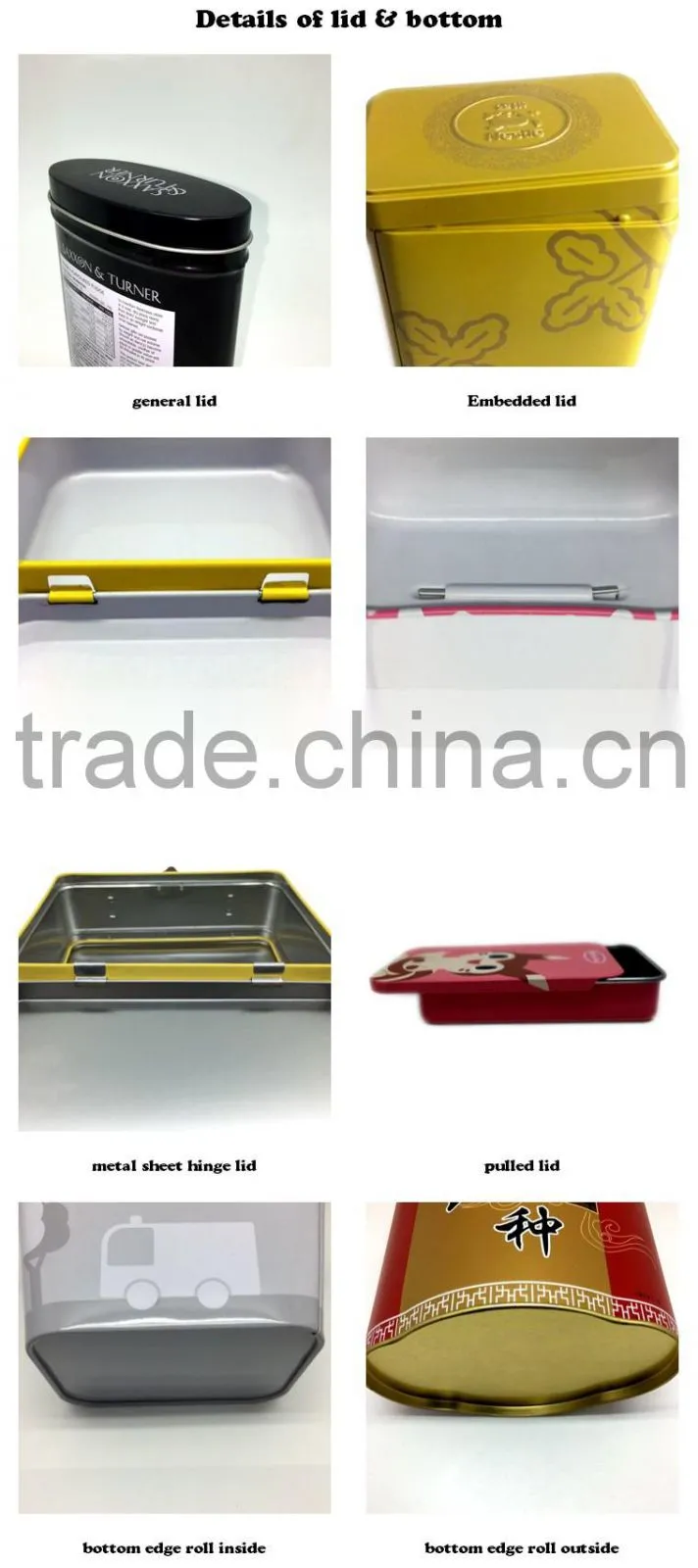 square tea tin cans