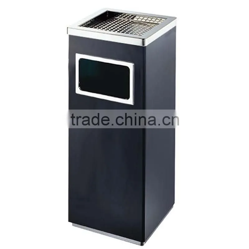 painting metal classical fashion open side lobby floor trash bin
