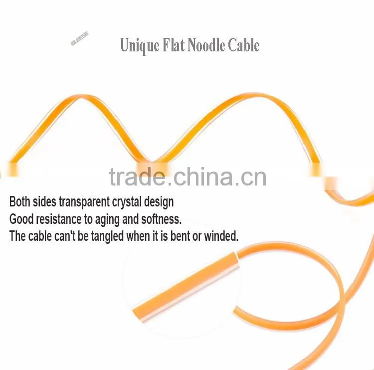 Gleese High Quality Data Charger 2 in 1 TPE Copper Core Micro USB Cable for iPhone and Android