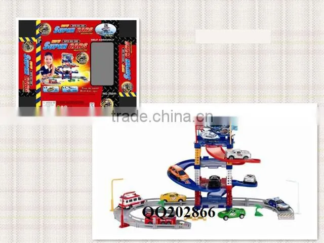 Plastic DIY parking lot play set toy