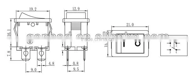 4 pin on off rocker switch