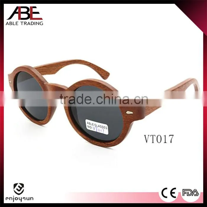 2016 round UV400 lens low MOQ custom Italy design bamboo wooden polarized sunglasses quality