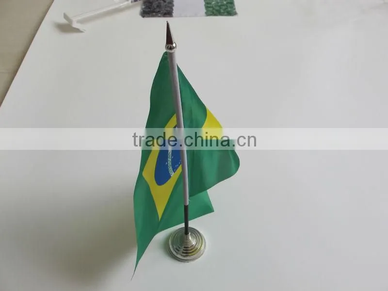 Good quality cheering flag,20*30cm advertising flag,Brazil table stand flag
