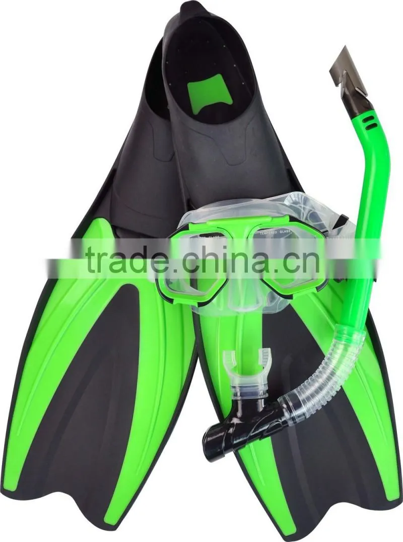 adult Diving mask snorkel tube set with 36-47 size fippers