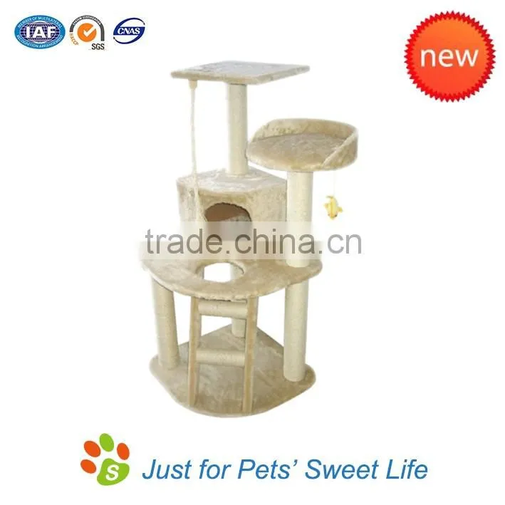 China Manufacture Kitten House High Quality wood cat climbing tree
