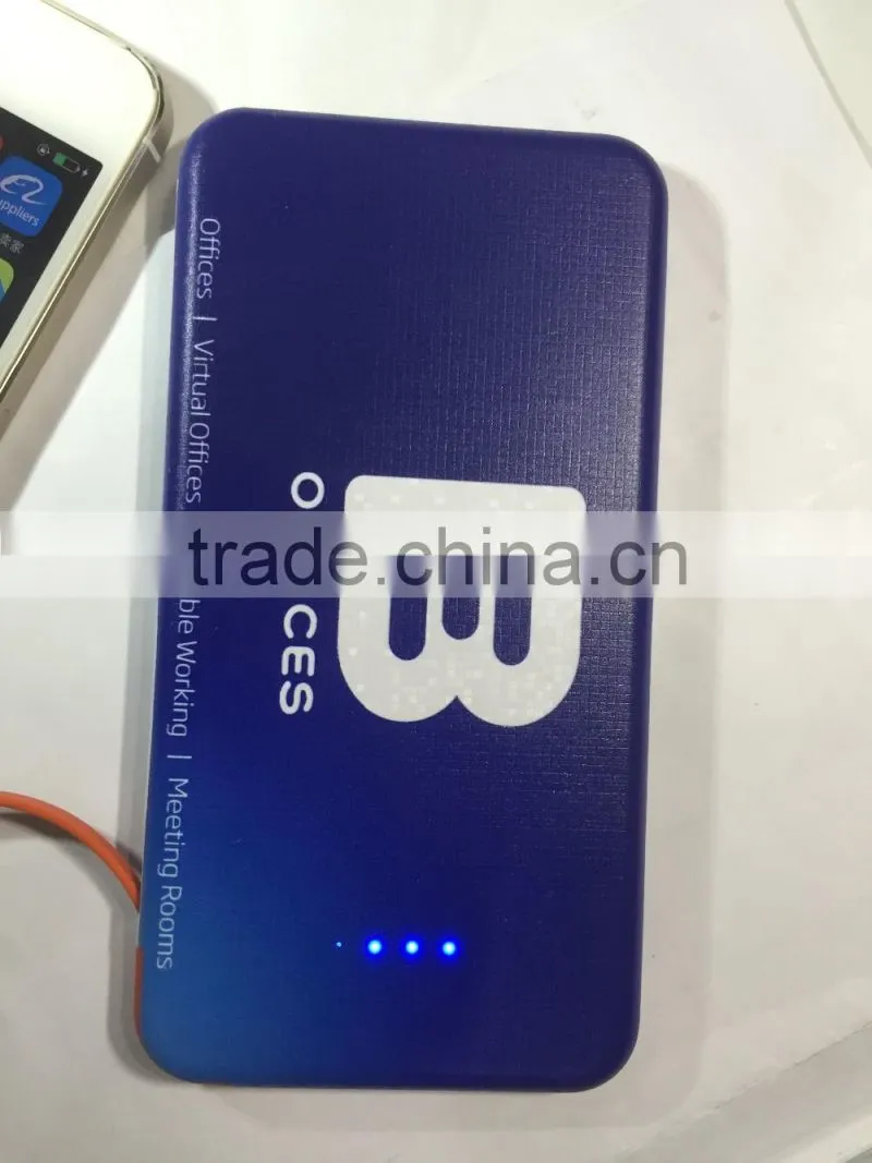 Built in micro usb cable slim 4000mAh promotional power bank charger with full color logo printing