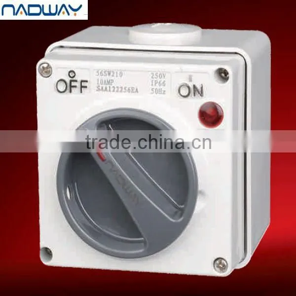 clipsal new style waterproof surface switches with LED lighting IP66 250V10A to 500V63A 1P.2P.3P.