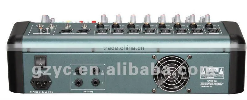 8 channel power mixer console