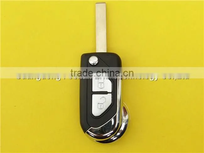 New style 2 button flip remote car key case suit for peugeot citroen