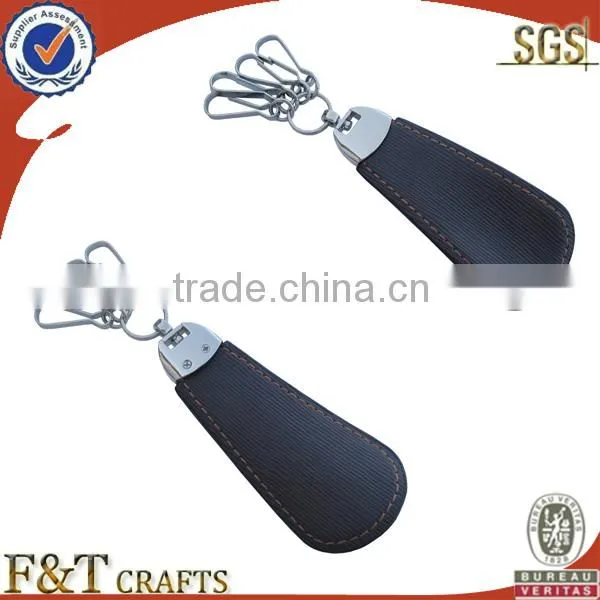 keychain leather lanyard with metal for custom logo