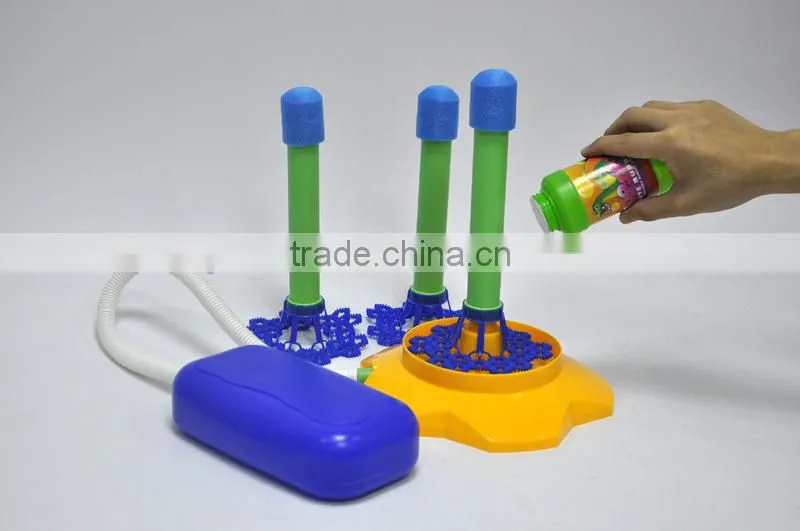 Fun pop-up rocket with bubbles plastic toys