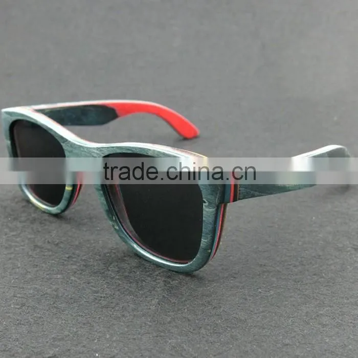 2015 New Design Green Maple ecycled skateboard wood sunglasses