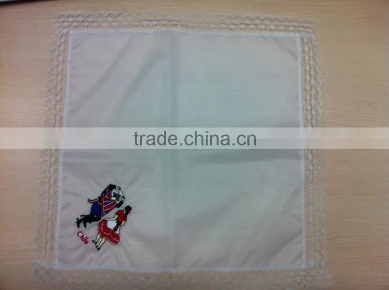 Ladies' White Embroidered Handkerchiefs with Lace