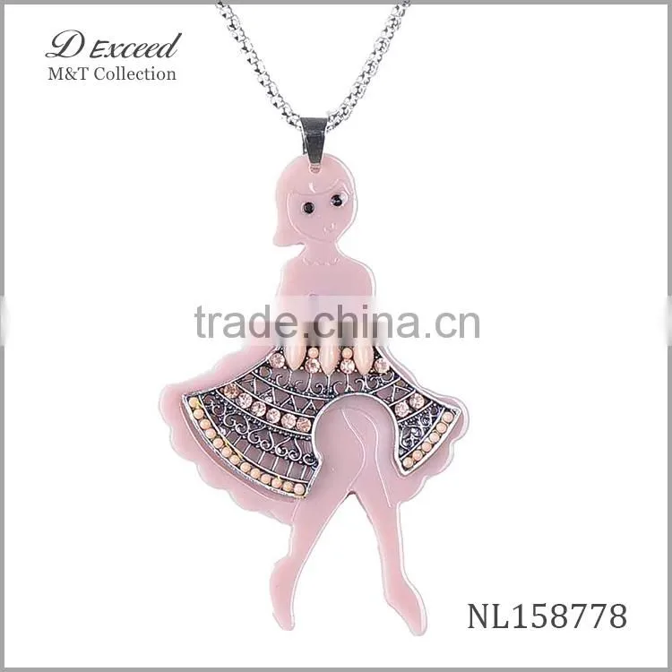 cute doll pendant necklace fashion new design necklace 2015 NL158777-83