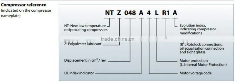 NTZ108 New Maneurop Hermetic Reciprocating Refrigeration Compressor