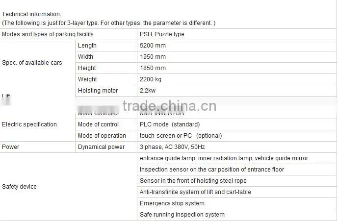 Psh3-D1 Three-Storey Lifting Side-Sliding Garage Parking System