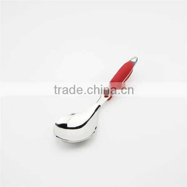 Red handle utensils made of stainless steel