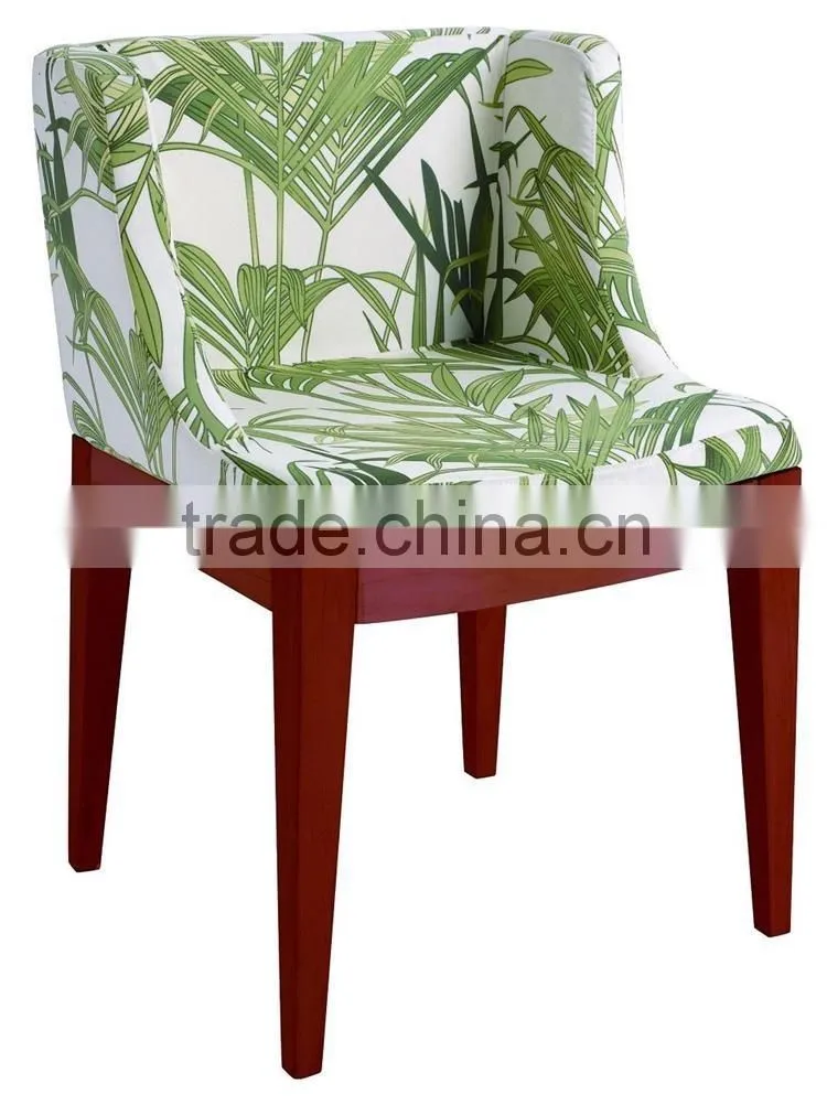 Elegant Dining Room Fabric Chair Wooden Dining Chair