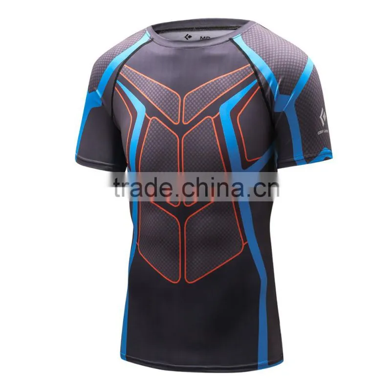 Men T Shirt Marvel Compression Shirts Outdoor Sport Bodybuilding Gym Fitness Jersey Casual Tees
