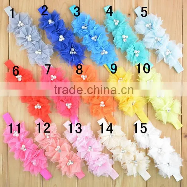 pink flowers girls cheap kids hair accessories for kids