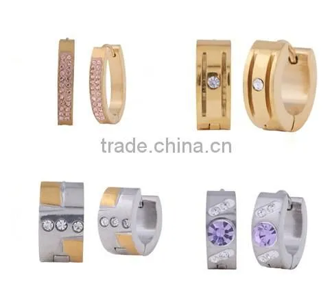 Good Price various style fashion Unisex stainless steel Hoop Huggies Ear Stud Earring