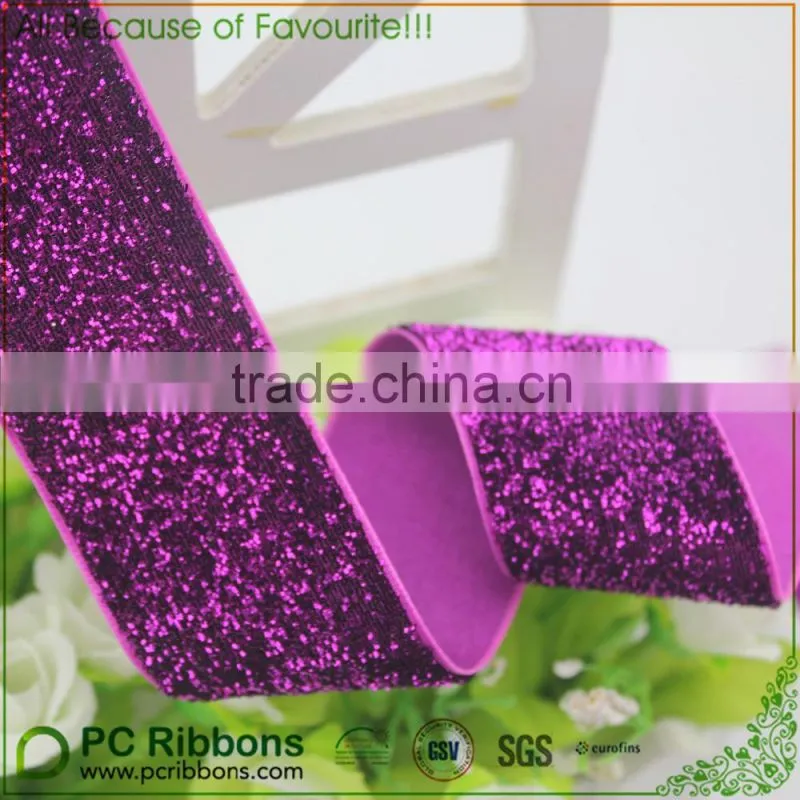 Chrismas Glitter Ribbon Pink Metallic Ribbon
