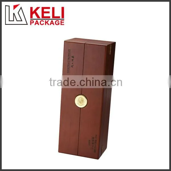 Locked wooden wine box